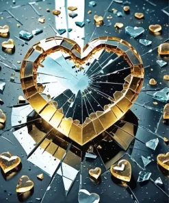Glass Broken Heart Diamond Painting