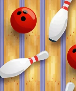 Illustraion Bowling Diamond Painting