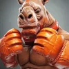 Rhino Boxing Diamond Painting