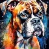 Splatter Boxer Brown Dog Diamond Painting