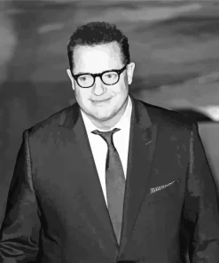 Black And White Brendan Fraser Diamond Painting