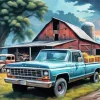 Blue Truck Barn Diamond Painting