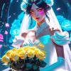 Bride Holding Flowers Diamond Painting