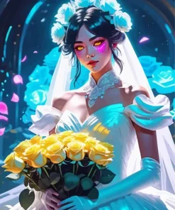 Bride Holding Flowers Diamond Painting