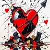 Broken Heart With Arrow Diamond Painting