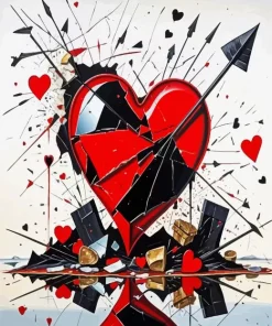 Broken Heart With Arrow Diamond Painting