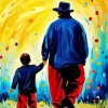 Father And Son Abstract Diamond Painting