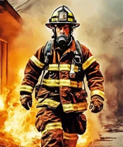 Firefighter Man Diamond Painting