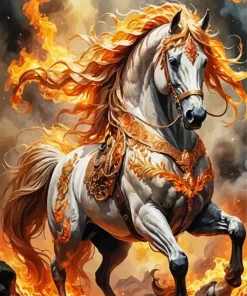 Flames Horse Diamond Painting