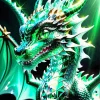 Green Emerald Dragon Diamond Painting