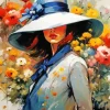 Lady With Elegant Hat Diamond Painting