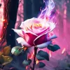 Pink Fire Rose Diamond Painting