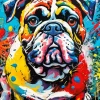 Splash English Bulldog Art Diamond Painting