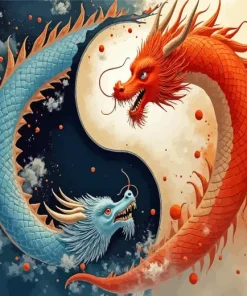 Yin Yang Dragon Diamond Painting