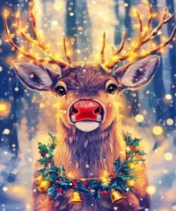 Christmas Buck Antlers Diamond Painting