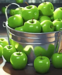 Fresh Green Apples Bucket Diamond Painting