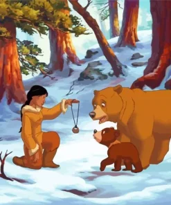 Nita With Koda And Kenai Brother Bear Diamond Painting