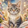 Aesthetic Flower Cat Art Diamond Painting