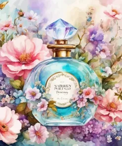 Aesthetic Flower Perfume Bottle Art Diamond Painting
