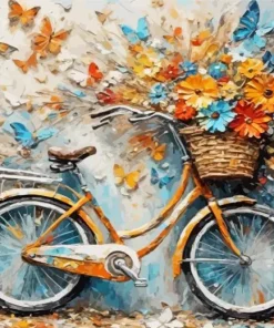 Aesthetic Flowers Bike Diamond Painting