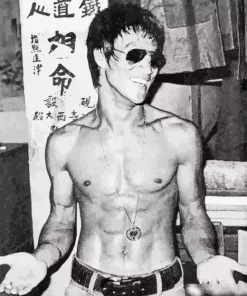 Black And White Bruce Lee Diamond Painting