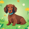 Brown Fluffy Dachshund Diamond Painting