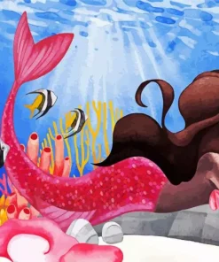 Brown Mermaid Diamond Painting