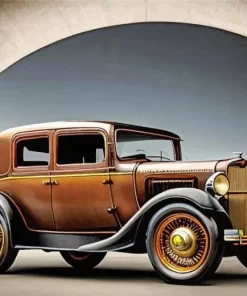 Brown Old Car Diamond Painting