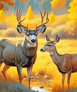 Buck And Doe Diamond Painting