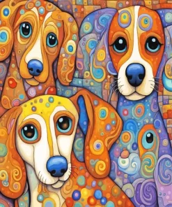Cool Folk Art Dogs Diamond Painting