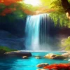 Cool Forest Waterfall Diamond Painting