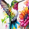 Flower And Hummingbird Diamond Painting