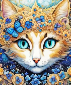 Flower Cat Art Diamond Painting