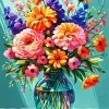 Flower In Glass Vase Art Diamond Painting