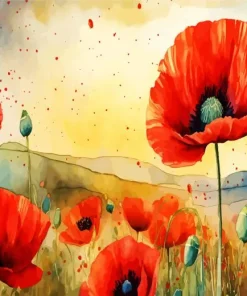 Flowers Poppy Diamond Painting