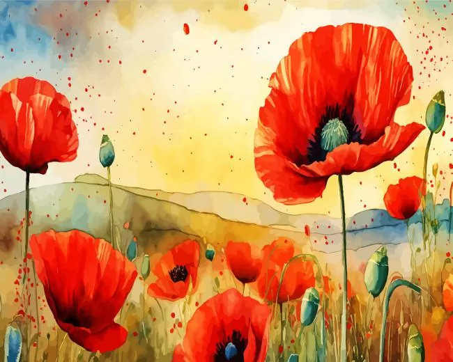 flowers poppy Diamond Paints Flowers Poppy Diamond Painting