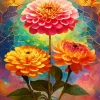 Flowers Yellow And Pink Art Diamond Painting