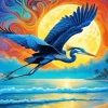 Flying Heron Art Diamond Painting