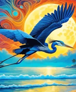 Flying Heron Art Diamond Painting