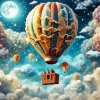 Flying Hot Air Balloon Diamond Painting