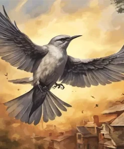Flying Mockingbird Diamond Painting