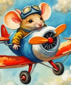 Flying Mouse Art Diamond Painting