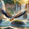 Flying Stork Diamond Painting
