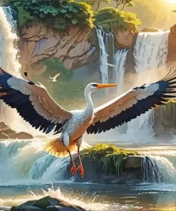 Flying Stork Diamond Painting