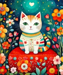Folkart Cat Art Diamond Painting