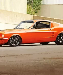 Ford Mustang 1967 Orange Art Diamond Painting
