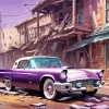 Ford Purple Car Diamond Painting