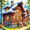 Forest Log Cabin Diamond Painting