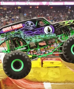 Grave Digger Truck Diamond Painting