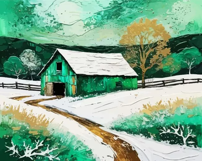green barn Diamond Paintings Green Barn Diamond Painting